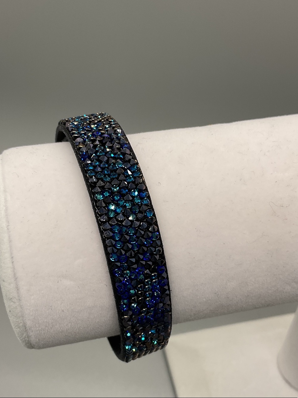 Origami Owl Black Band Bracelet with Blue Crystals
